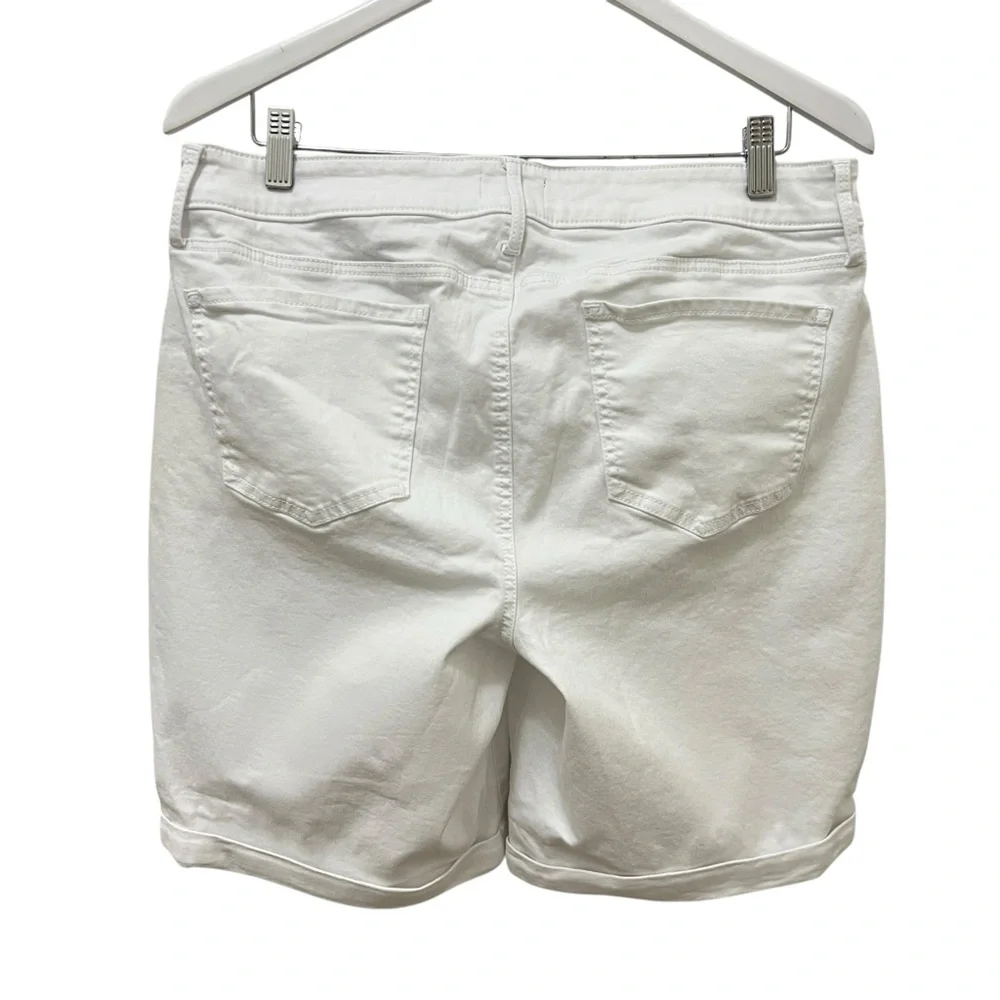 NYDJ white denim stretch Bermuda shorts size 14 - Picture 5 of 10